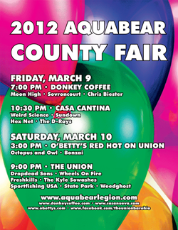 6th Annual Aquabear County Fair Lineup: March 9-10, 2012