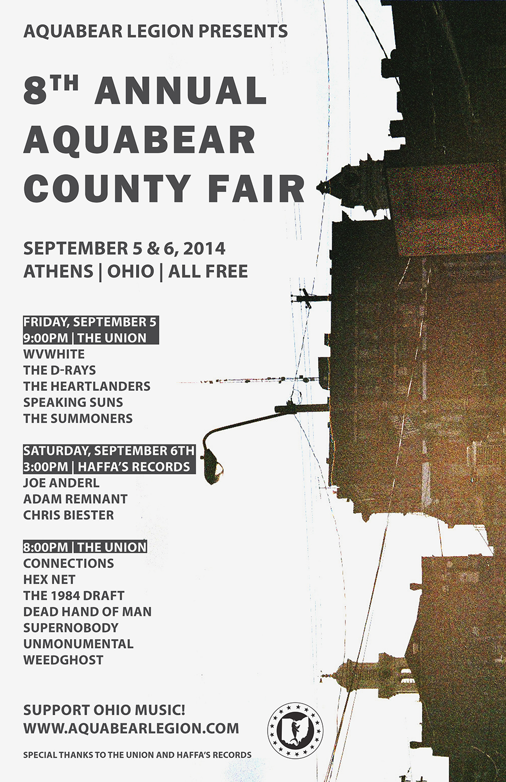 8th annual Aquabear County Fair is this weekend: September 5-6 in Athens, Ohio and is FREE